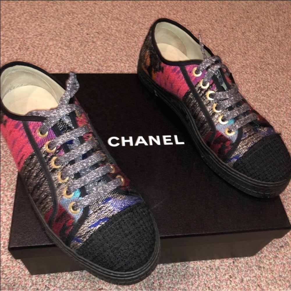 Chanel Black and Multicolor Women's Sneakers